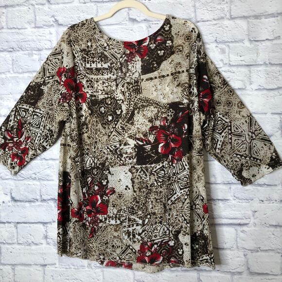 Venezia Floral Square Neck Tunic Plus 22/24 - Picture 4 of 6